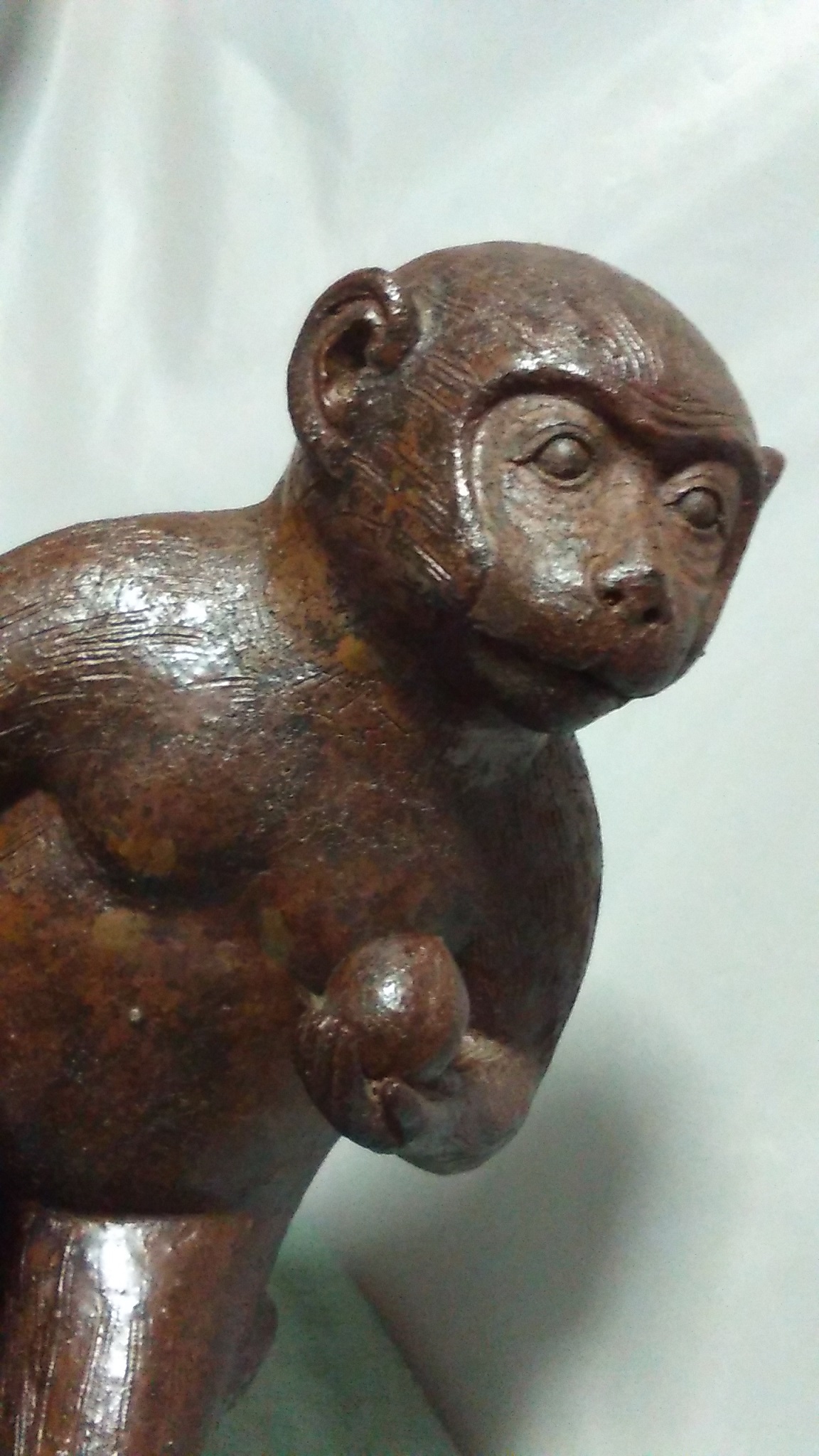 古備前焼、窯印有、一、猿置物 古備前焼、窯印有、一、猿置物